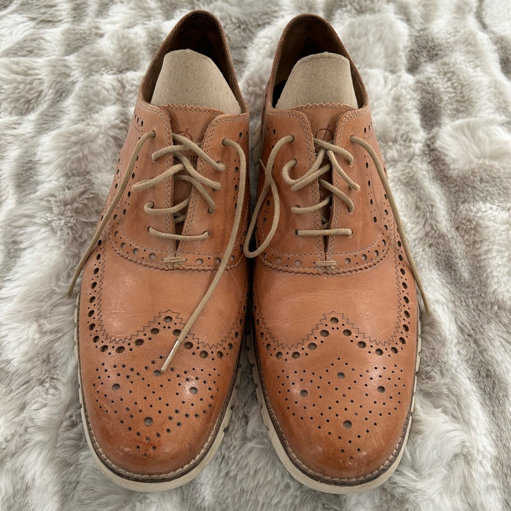 Cole Haan Tan Oxford Wingtip Brogues